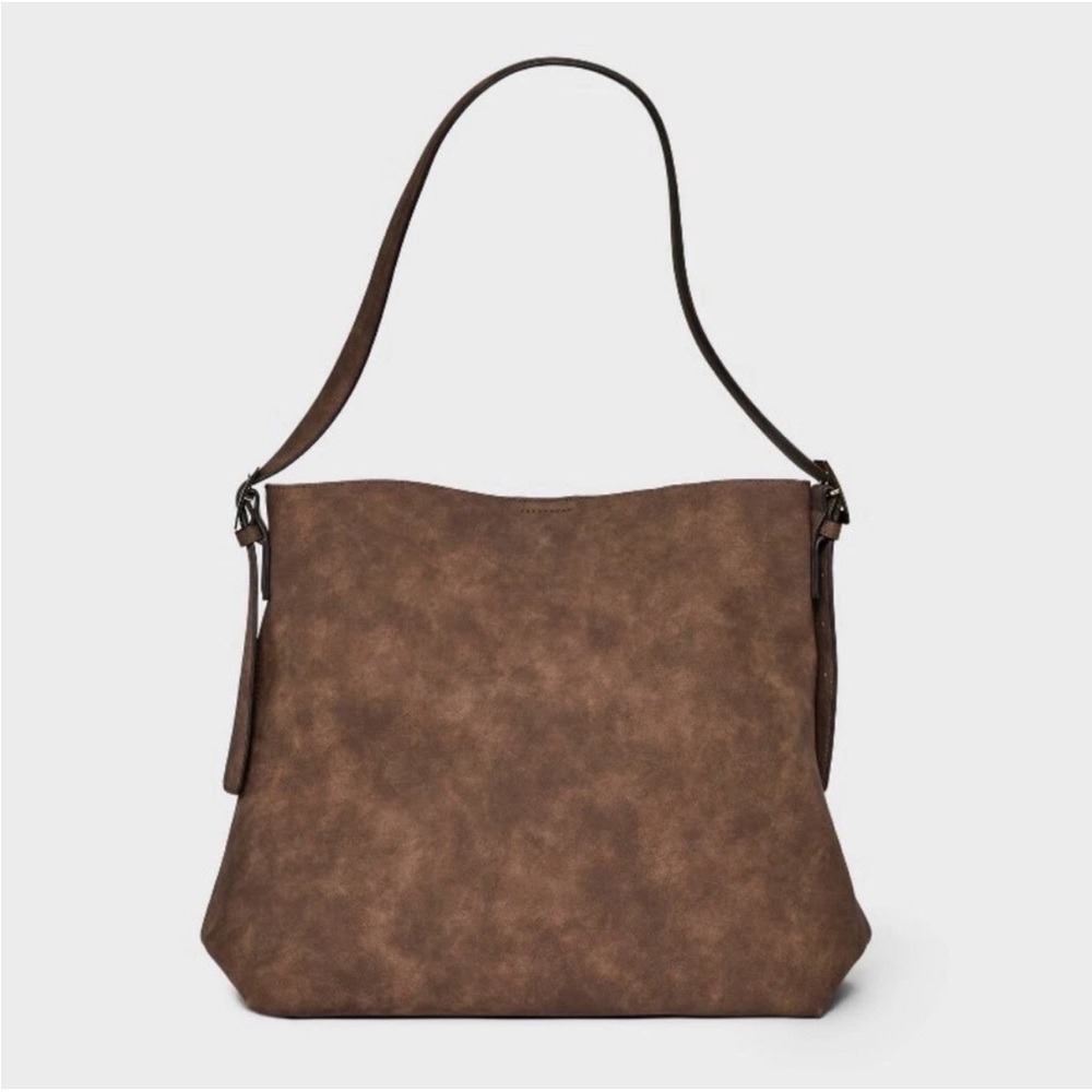 Slouchy Bucket Shoulder Bucket Bag - Universal Thread Brown